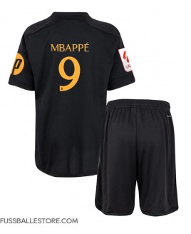 Günstige Real Madrid Kylian Mbappe #9 3rd trikot Kinder 2023-24 Kurzarm (+ Kurze Hosen)